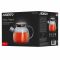 Заварник ARDESTO Graphite 1000мл, боросилікатне скло, бамбук, cірий