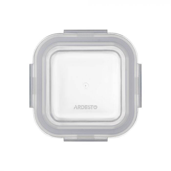 Контейнер для зберігання харчових продуктів Ardesto Gemini 0.31л, боросилікатне скло, пластик, квадратний, прозорий
