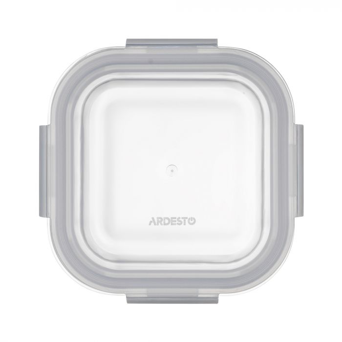 Контейнер для зберігання харчових продуктів Ardesto Gemini 0.5л, боросилікатне скло, пластик, квадратний, прозорий
