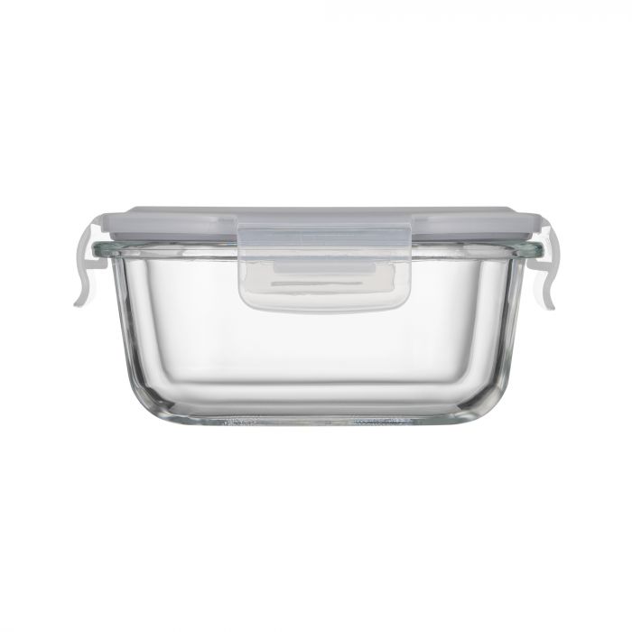 Контейнер для зберігання харчових продуктів Ardesto Gemini 0.5л, боросилікатне скло, пластик, квадратний, прозорий