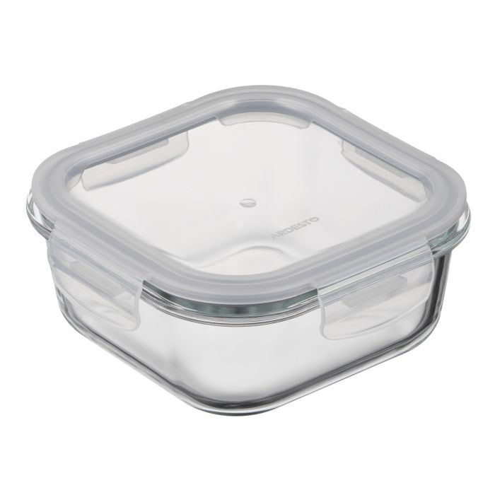 Контейнер для зберігання харчових продуктів Ardesto Gemini 0.8л, боросилікатне скло, пластик, квадратний, прозорий