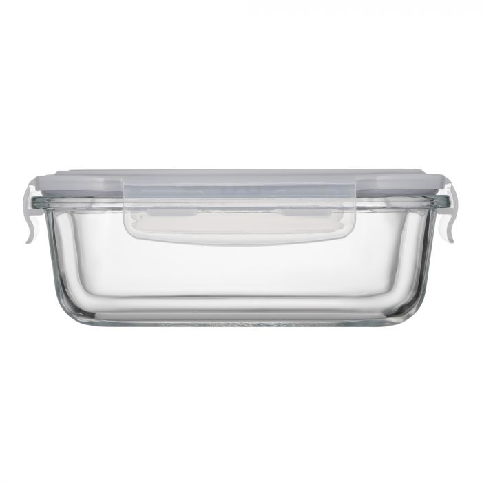 Контейнер для зберігання харчових продуктів Ardesto Gemini 0.66л, боросилікатне скло, пластик, прямокутний, прозорий
