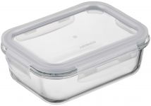 Контейнер для зберігання харчових продуктів Ardesto Gemini 0.66л, боросилікатне скло, пластик, прямокутний, прозорий