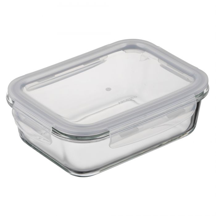 Контейнер для зберігання харчових продуктів Ardesto Gemini 1.06л, боросилікатне скло, пластик, прямокутний, прозорий