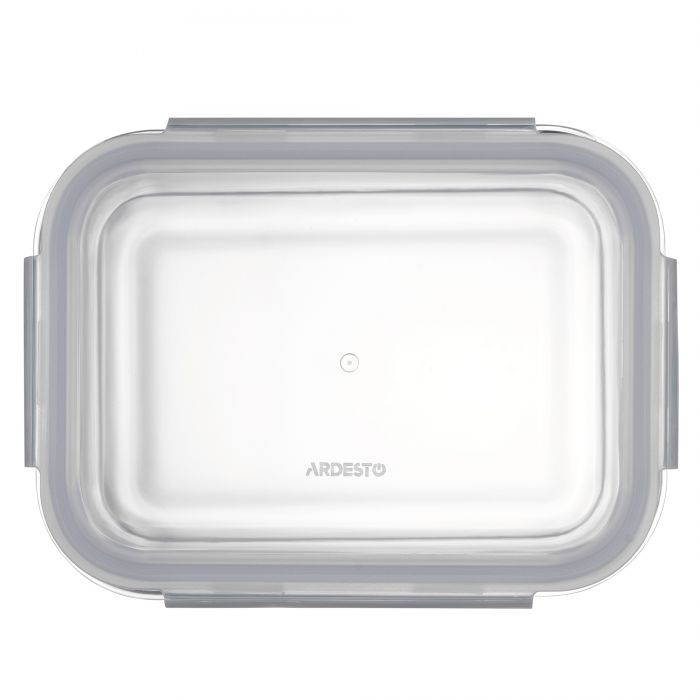 Контейнер для зберігання харчових продуктів Ardesto Gemini 1.06л, боросилікатне скло, пластик, прямокутний, прозорий