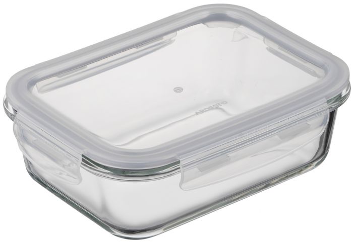 Контейнер для зберігання харчових продуктів Ardesto Gemini 1.06л, боросилікатне скло, пластик, прямокутний, прозорий