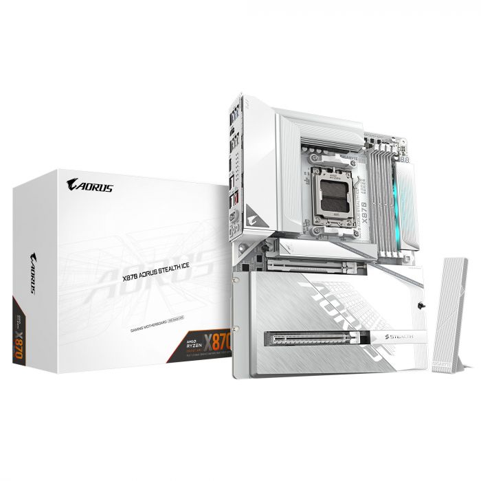 Материнська плата GIGABYTE X870 A STEALTH ICE sAM5 X870 4xDDR5 M.2 HDMI Wi-Fi BT ATX