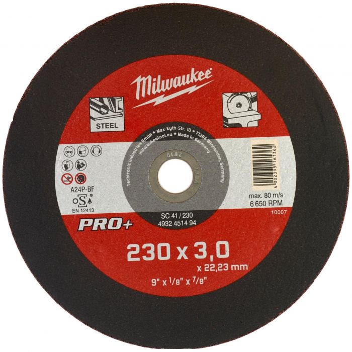 Диск відрізний Milwaukee по металу PRO+, 230х3х22.23мм