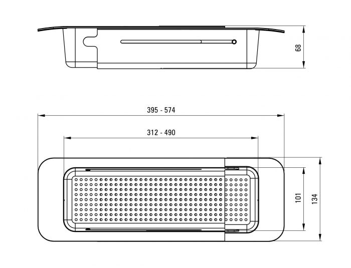 Корзина Deante, 134х68х395мм, для сушки овочів для фруктів, чорна