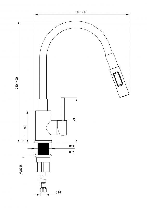 Набір для кухні Deante Leda, гранітна мийка ZRD_2113 + зміш. BOC_B740, графіт