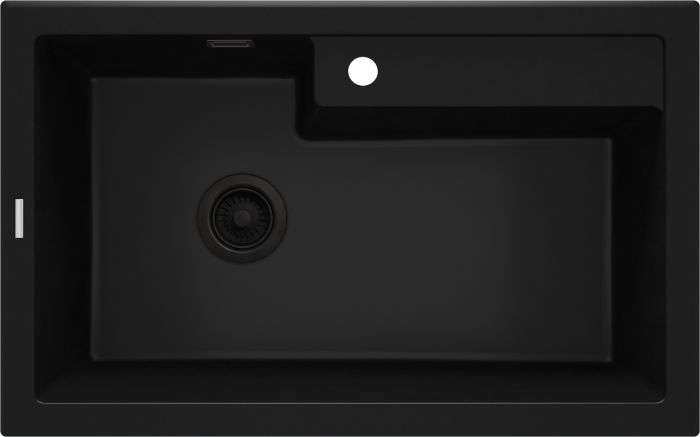 Мийка кухонна Deante Eridan, граніт, прямокутна, без крила, 800х500х214мм, чаша - 1, врізна, чорна