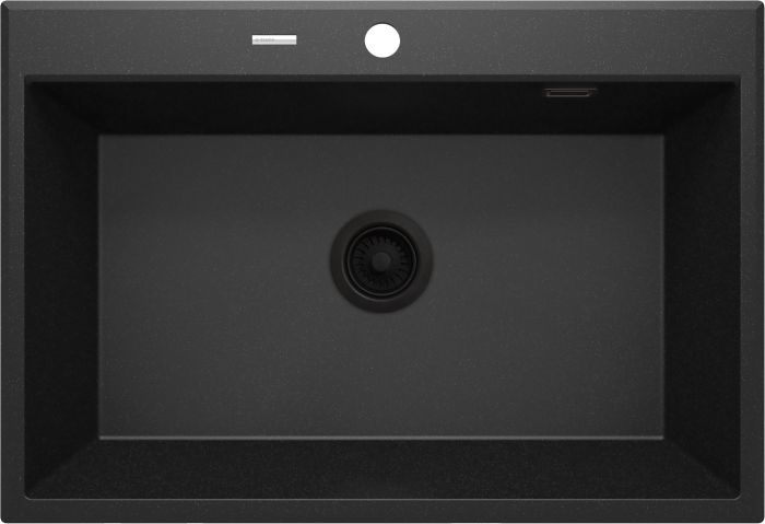 Мийка кухонна Deante Eridan, граніт, прямокутна, без крила, 700х520х210мм, чаша - 1, врізна, металічний графіт