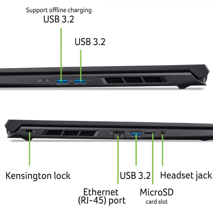 Ноутбук Acer Nitro V 16 ANV16-72 16" WUXGA IPS, Intel 7-240H, 32GB, F1TB, NVD5070-8, Lin, чорний
