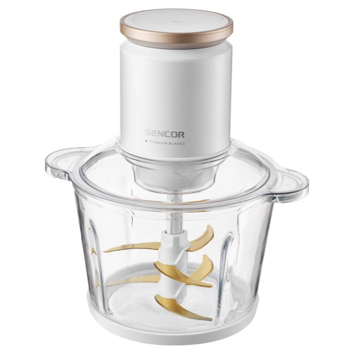 Подрібнювач Sencor, 800 Вт, 6 лез, чаша-3 л., скло, білий