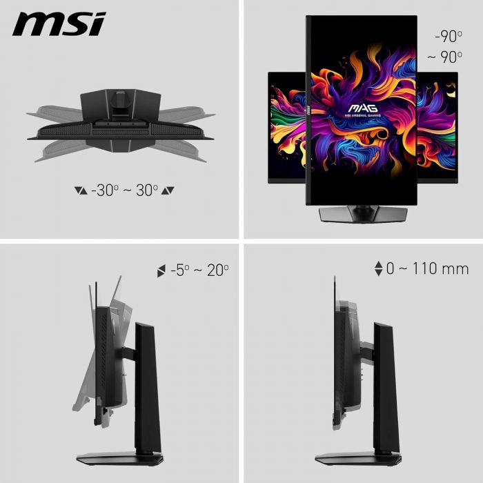 Монітор MSI 26.5" MAG 271QP-QD-X24 2xHDMI, DP, Audio, OLED, 2560x1440, 240Hz, 0.03ms, DCI-P3 99%, AdaptiveSync, HAS, HDR400