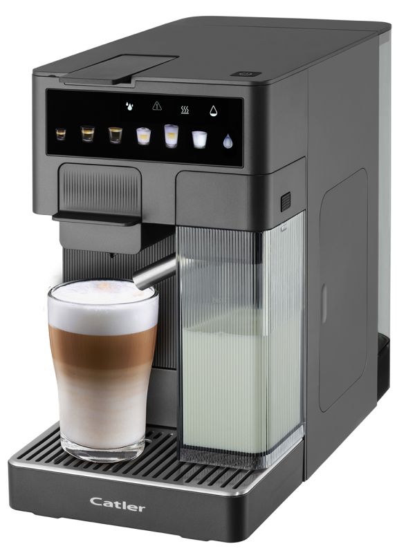 Кавоварка Catler капсульна Renzo 1.6л, капсули, мелена кава, сенсорне керування, автоматичний капучинатор, сірий