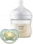 Набір пляшка для годування Avent Natural 125 мл, природній потік + Пустушка Ulta Air 0-6м