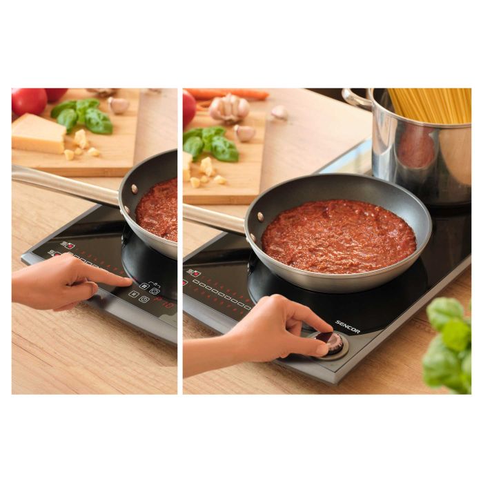 Плитка настільна Sencor індукційна, комф. - 2, 1.3+1.8кВт, управл - сенсор-мех., чорний