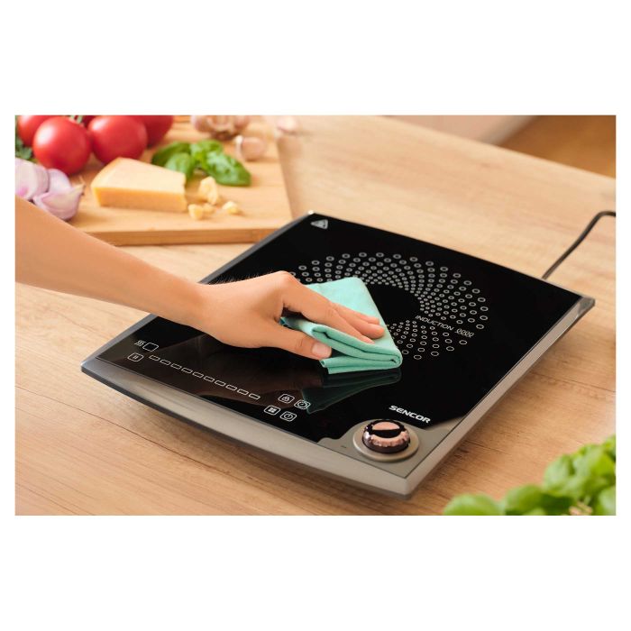 Плитка настільна Sencor індукційна , комф. - 1, 2кВт,  управл - сенсорно-мех., чорний