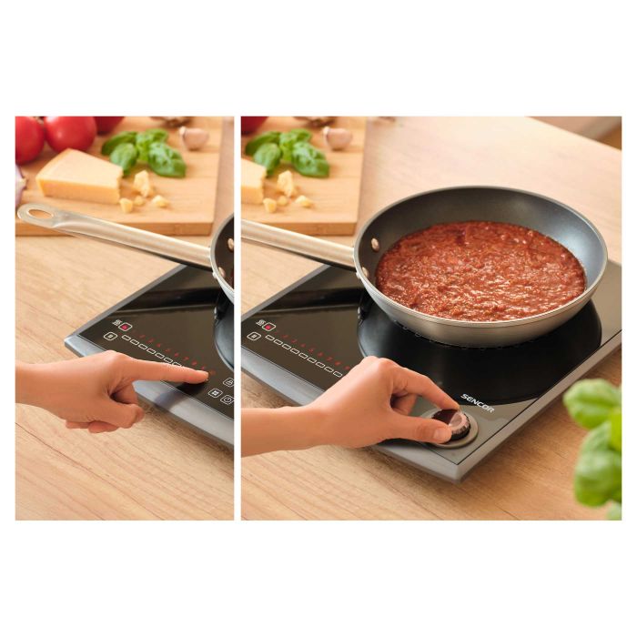 Плитка настільна Sencor індукційна , комф. - 1, 2кВт,  управл - сенсорно-мех., чорний