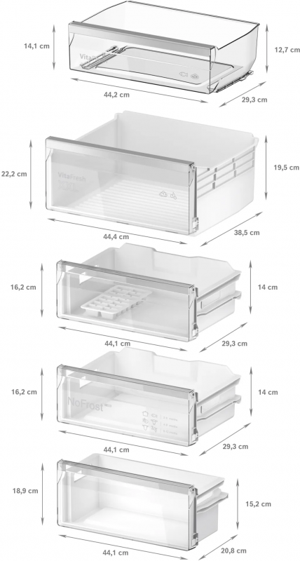 Холодильник Bosch вбудований з нижн. мороз., 194х56х55, xолод.відд.-215л, мороз.відд.-75л, 2дв., NF, білий