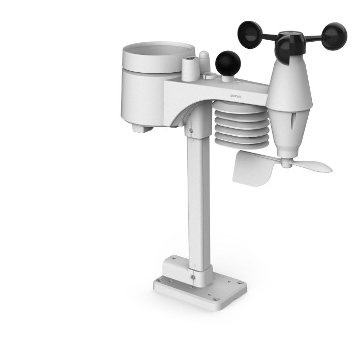 Метеостанція Sencor, внутр/зовн вимірювання, від мережі/CR2032x1+AAx3, темп-ра, вологість, час, прогноз погоди, атмосферний тиск, шв. вітру, чорний