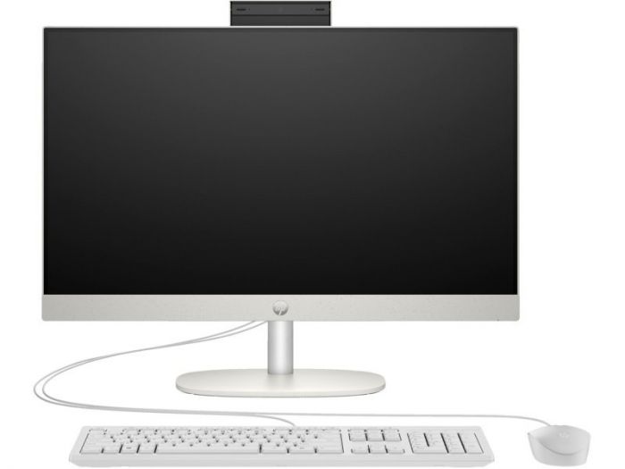 Комп'ютер персональний моноблок HP 240-G10 23.8" FHD IPS AG, Intel i3-N300, 16GB, F512GB, UMA, WiFi, кл+м, 3р, DOS, білий