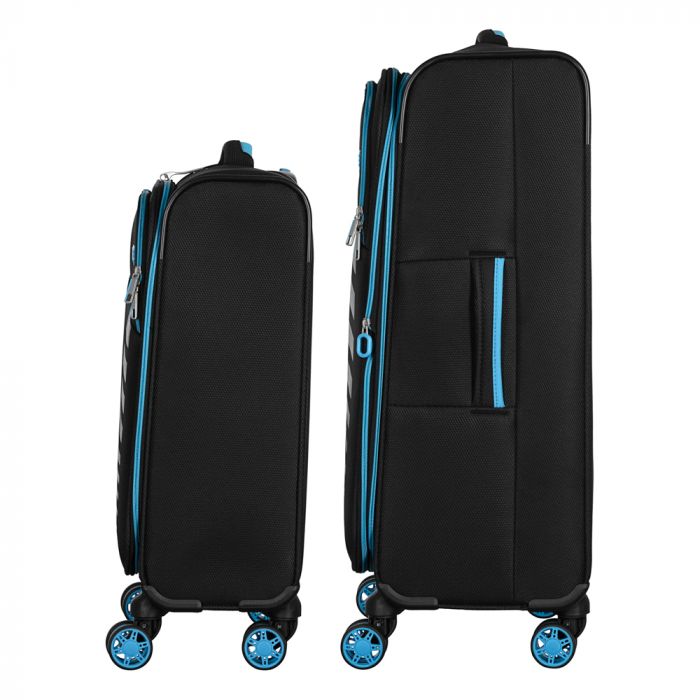 Набір валіз 2E, Trek, (M+S), TSA, 4 колеса, + 2 рюкзаки Cabin (2E-BPET-CABIN-BK), поліестр, чорний