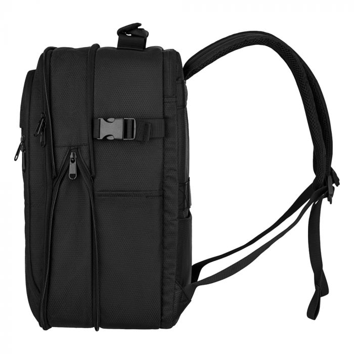 Набір валіз 2E, Trek, (M+S), TSA, 4 колеса, + 2 рюкзаки Cabin (2E-BPET-CABIN-BK), поліестр, чорний