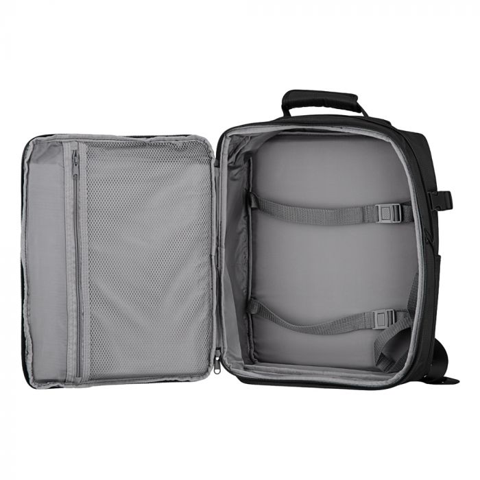 Набір валіз 2E, Trek, (M+S), TSA, 4 колеса, + 2 рюкзаки Cabin (2E-BPET-CABIN-BK), поліестр, чорний