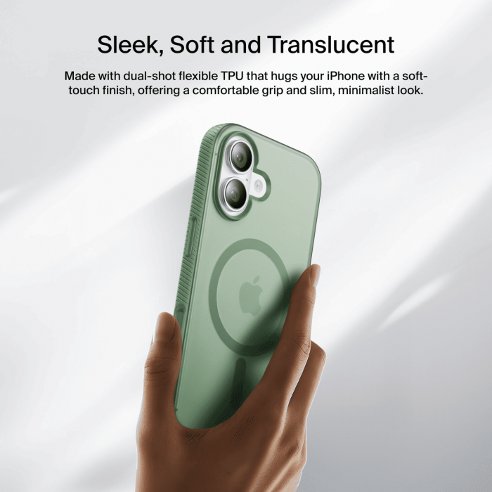 Чохол Belkin для iPhone 17, Magnetic Protective Grip, Sage
