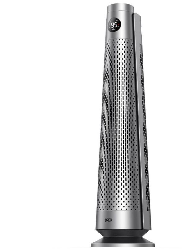 Тепловентилятор Dreo, 25м2, 2000Вт, електр. упр-ння, керамич.нагрів.елемент, пульт ДУ, 8 швидк. , срібний