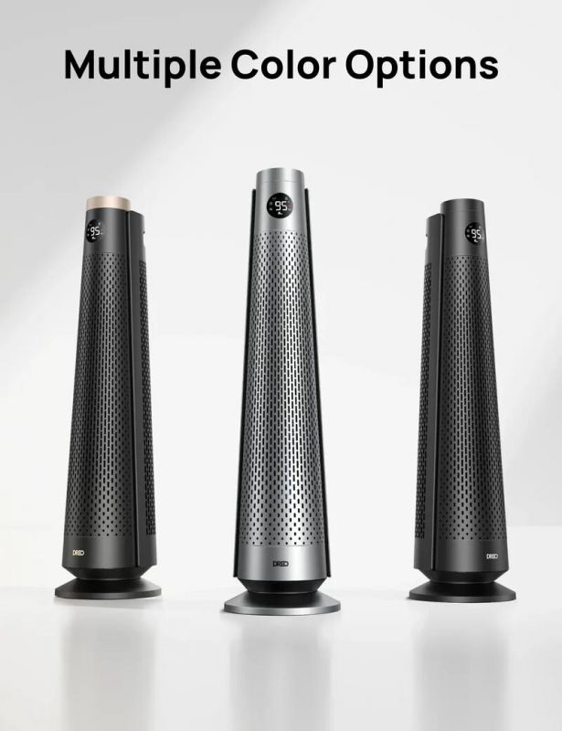 Тепловентилятор Dreo, 25м2, 2000Вт, електр. упр-ння, керамич.нагрів.елемент, пульт ДУ, 8 швидк. , срібний