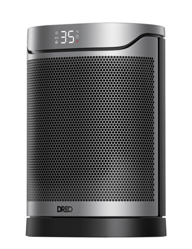 Тепловентилятор Dreo, 20м2, 1500Вт, електр. упр-ння, керамич.нагрів.елемент, пульт ДУ, 3 швидк., срібний