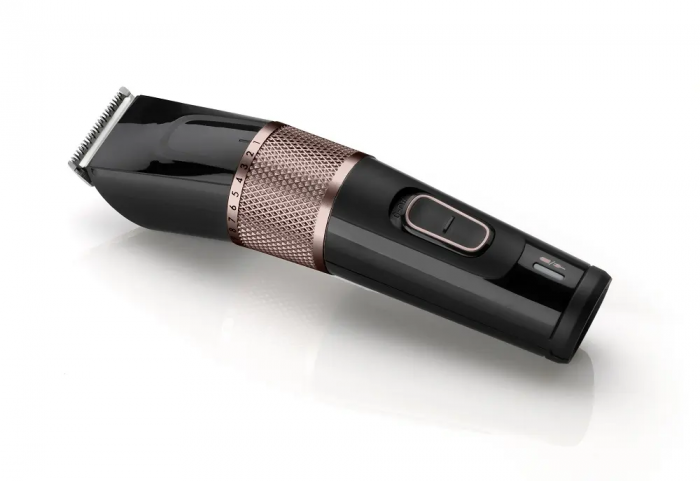 Машинка для стриження Babyliss, мережа+акум., вібраційний мотор, насадок-1, сталь, чорно-рожевий