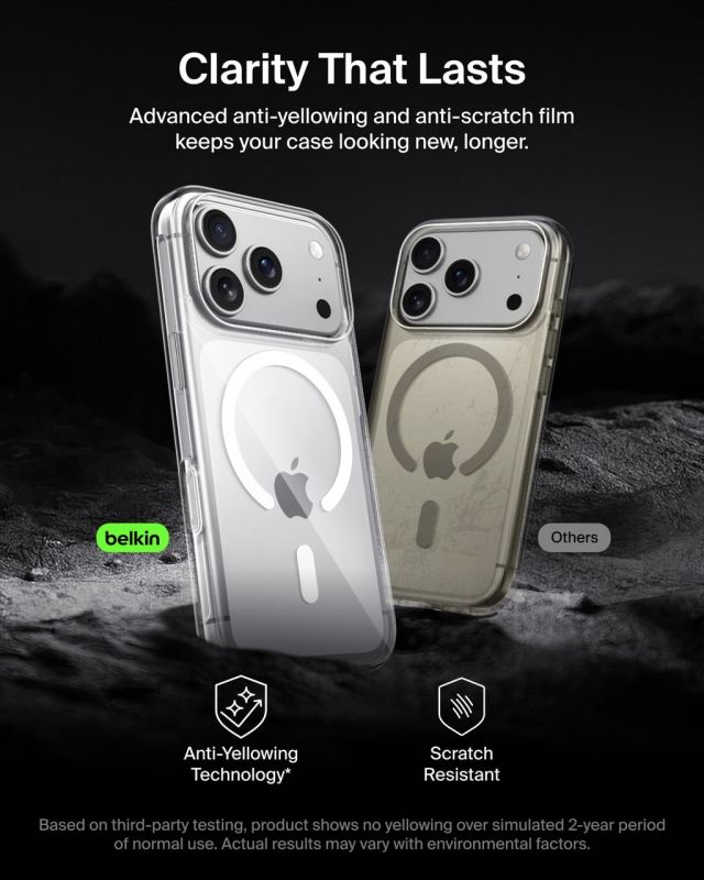 Чохол Belkin для iPhone 17 Pro, Magnetic Protective Clear