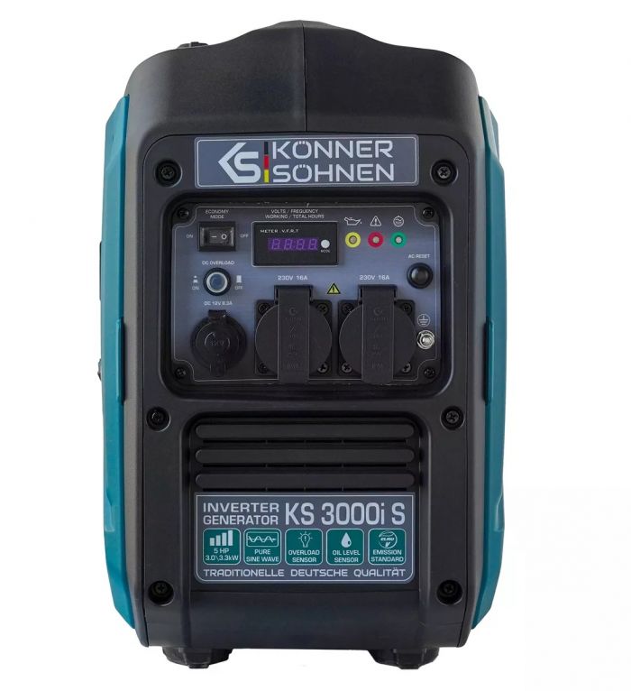 Генератор бензиновий інверторний Konner&Sohnen KS 3000i S 230В, 3-3.3кВт, ручний стартер, 23кг