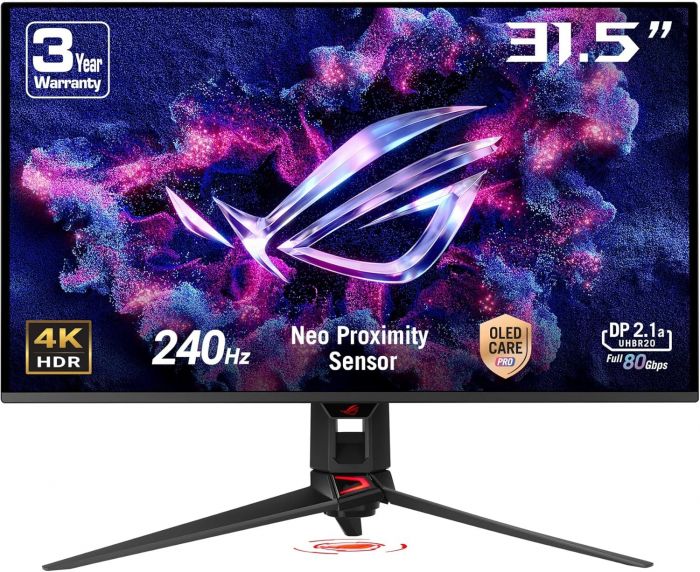 Монітор Asus 31.5" ROG Swift PG32UCDMR 2xHDMI, DP, USB-C, 3xUSB, QD-OLED, 3840x2160, 240Hz, 0.03ms, DCI-P3 99%, AdaptiveSync, HAS, HDR400