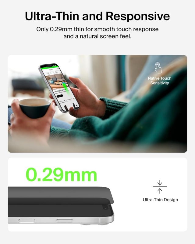 Захисне скло Belkin для iPhone 17 Pro, Privacy TemperedGlass (1 Pack)