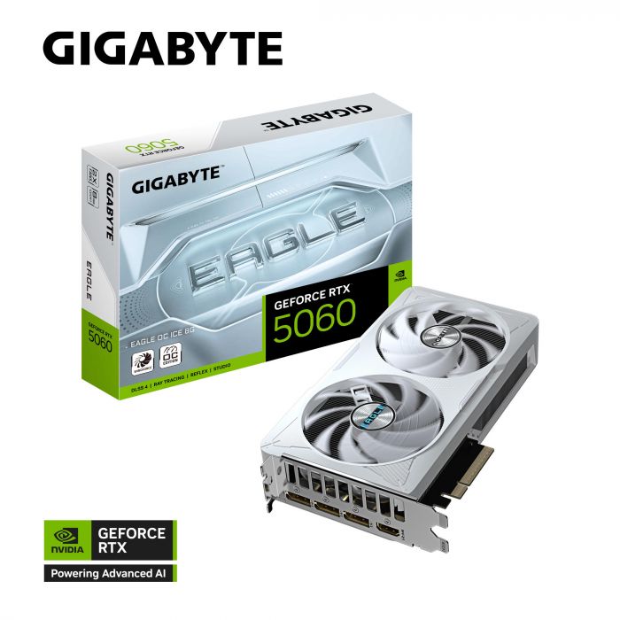 Відеокарта GIGABYTE GeForce RTX 5060 8GB GDDR7 EAGLE OC ICE