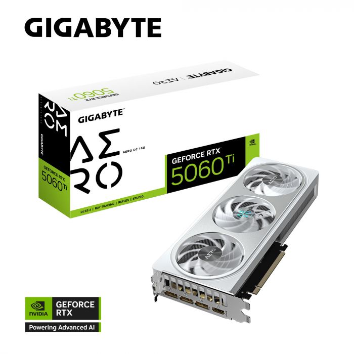 Відеокарта GIGABYTE GeForce RTX 5060 Ti 16GB GDDR7 AERO OC