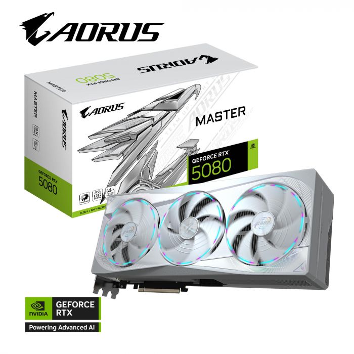 Відеокарта GIGABYTE GeForce RTX 5080 16GB GDDR7 AORUS MASTER ICE