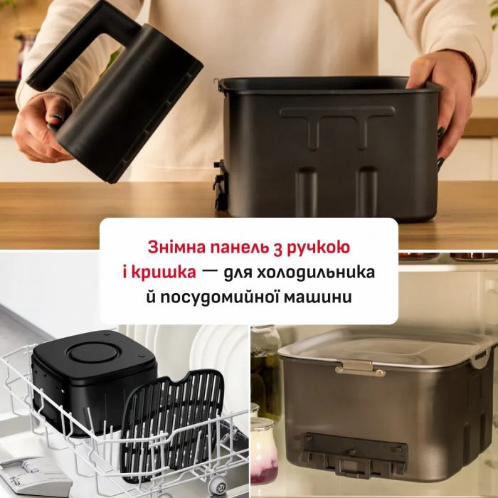 Мультипіч Tefal Easy Fry Silence XXL, 1800Вт, чаша-7л, сенсорне керув., 10 програм, пластик, чорний