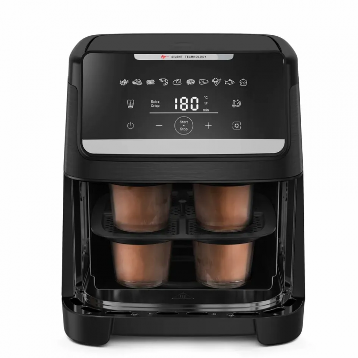 Мультипіч Tefal Easy Fry Silence XXL, 1800Вт, чаша-7, сенсорне керув., 10 програм, з віконцем, пластик, темно-сірий