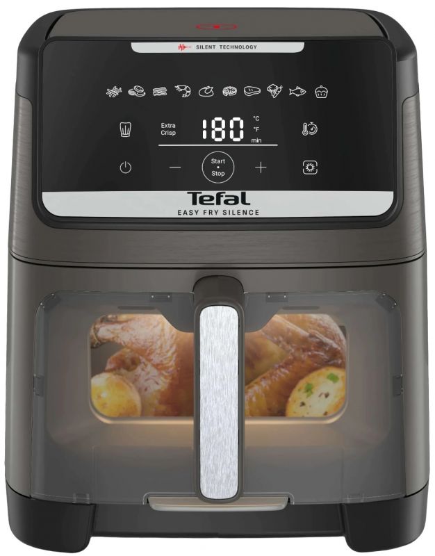 Мультипіч Tefal Easy Fry Silence XXL, 1800Вт, чаша-7, сенсорне керув., 10 програм, з віконцем, пластик, темно-сірий