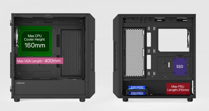 Корпус Zalman I3 Neo ARGB V2 без БЖ, 2xUSB3.0, 1x Type C, 4x120мм ARGB, VGA 355мм, LCS ready, TG Side Panel, ATX, чорний