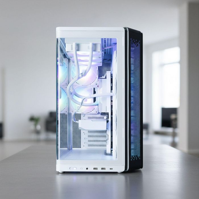 Корпус Zalman P60 без БЖ, 2xUSB3.0, 1x Type C, 3x120мм ARGB Reverse, 2x120мм ARGB, VGA 435мм, LCS ready, Curved Tempered Glass, Dual Chamber, ATX, білий