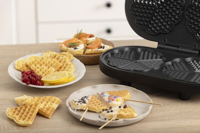 Міні-гриль  Gorenje 1200Вт, алюміній, пластина д/вафель, корпус-метал, чорний