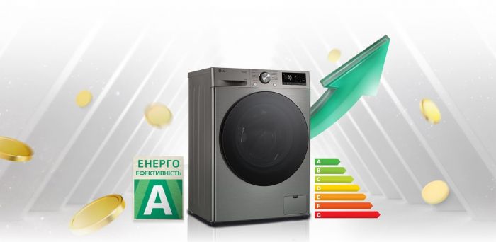 Пральна машина LG фронтальна, 9кг, 1200, A, 48см, дисплей, пара, інвертор, сріблястий