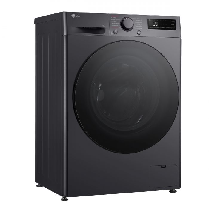 Пральна машина LG фронтальна, 9кг, 1200, A, 48см, дисплей, пара, інвертор, чорний